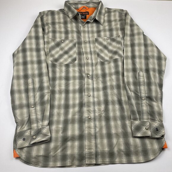 Walls Pearl Snap Work Shirt Men's L Allan Long Sleeve Plaid Chore Outdoors - Picture 2 of 10